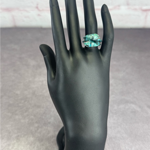 Gucci Garden Silver and Blue Enamel Snake Motif Ring - Picture 2 of 11